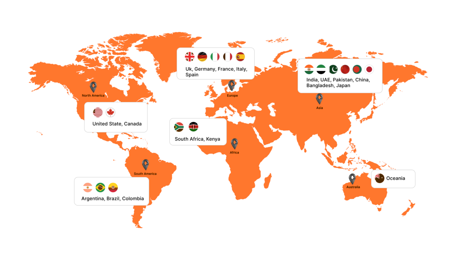 World map showing Link Tash publisher coverage across 90+ countries